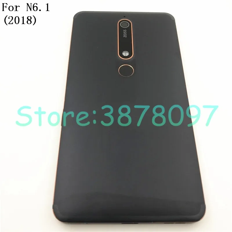 Оригинальная металлическая батарея Крышка для Nokia 6,1 TA-1043 Корпус задняя крышка батарейного отсека+ объектив камеры и боковой ключ+ логотип