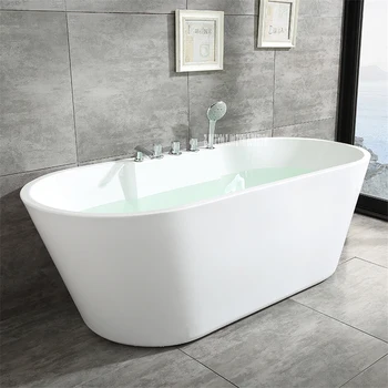 

SY-2013 1.5m Adult Acrylic Household Bathtub Oval Freestanding Tub Modern Bathroom Bathtub S-Trap With Copper Tap Hardware Part