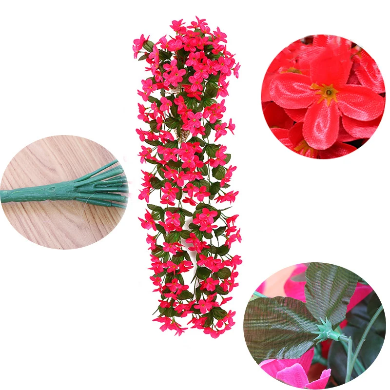 Artificial Flowers Violet Party Decoration Simulation Valentine's Day Wedding Wall Hanging Basket Orchid Fake