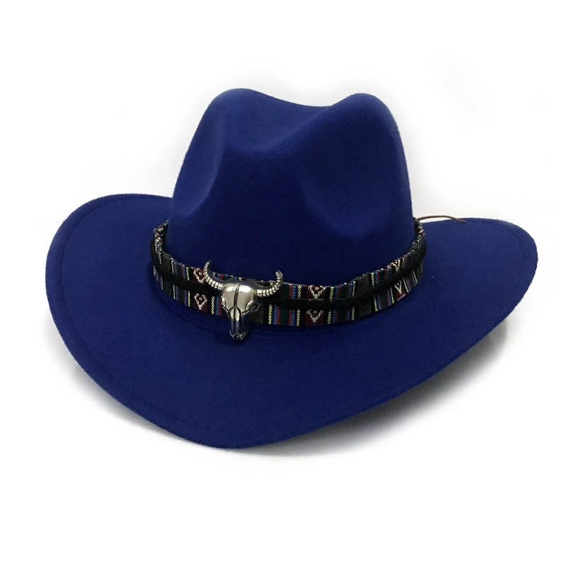 Шерстяная винтажная Женская Мужская Западная ковбойская шляпа с широкими полями в стиле панк ремень ковбойская джаз шляпа с кожаным поясом широкополая шляпа
