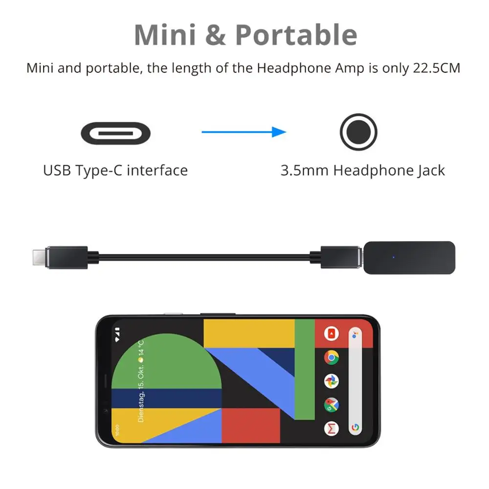 PROZOR DAC Converter Portable Headphone Amplifier For Type C to 3 5mm Headphone Adapter 192kHz USB C DAC Headphone Amplifier