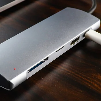 

Type-C To HDMI Hub RJ45 USB3.0 TF SD AUDIO PD Multifunctional Adapter for MacBook Pro LHB99