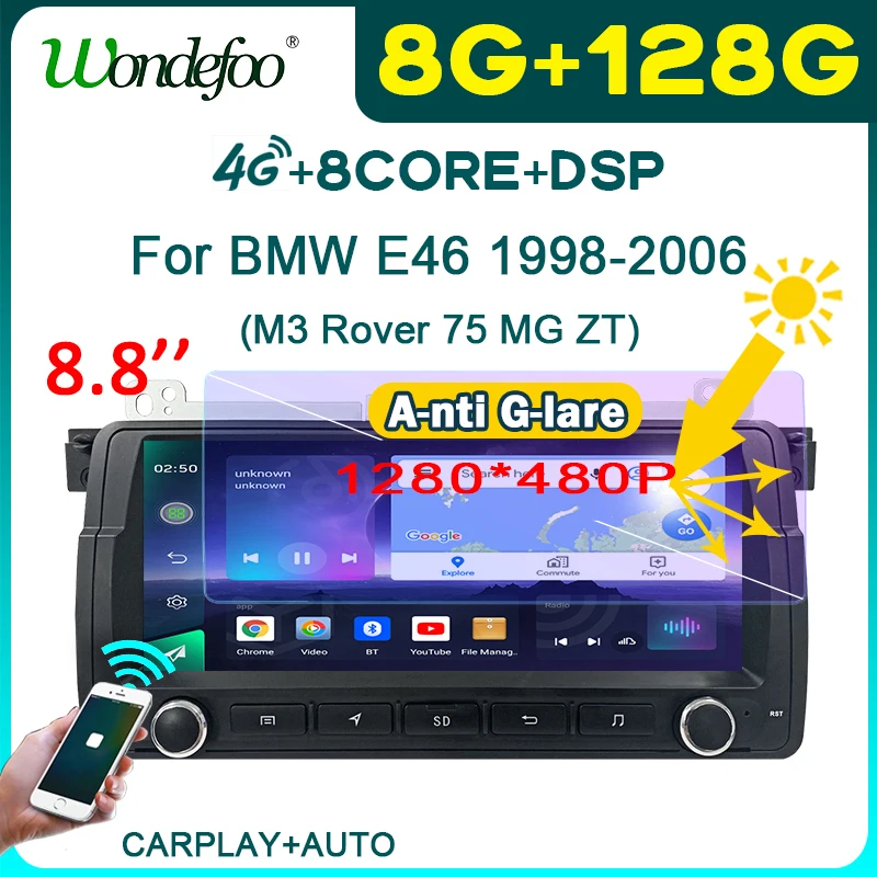 магнитола 2 din android 10 с экраном автомагнитола для BMW E46 M3 MG ZT Rover 75 1998-2006