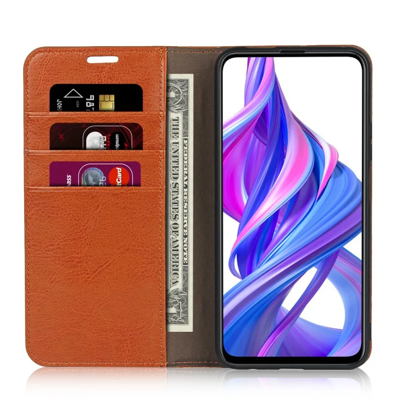 Роскошный чехол для телефона huawei Honor 9X из натуральной кожи фолиант раскрывающийся чехол для huawei Honor 9X Pro кошелек стоячий кейс-держатель