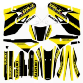 

New Full Yellow Graphics Decals Stickers Custom Number Name 3M Matte Stickers Waterproof For SUZUKI DRZ400SM