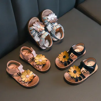 

2020 Summer Children Girl T Strap Flower Sandals S0500