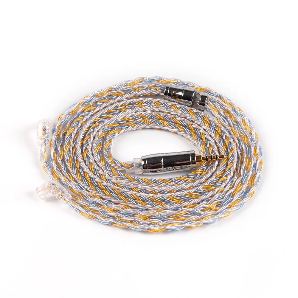 KBEAR 16 core посеребренный кабель с 2,5/3,5/4,4 кабель для наушников для KB06 A10 C10 ZS10 ZST IM2 X6