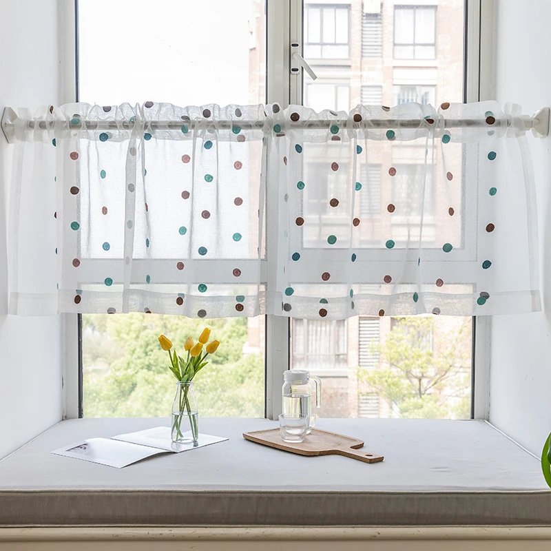 Chicity Embroidered Half Curtain for Child's room Window Home Decor