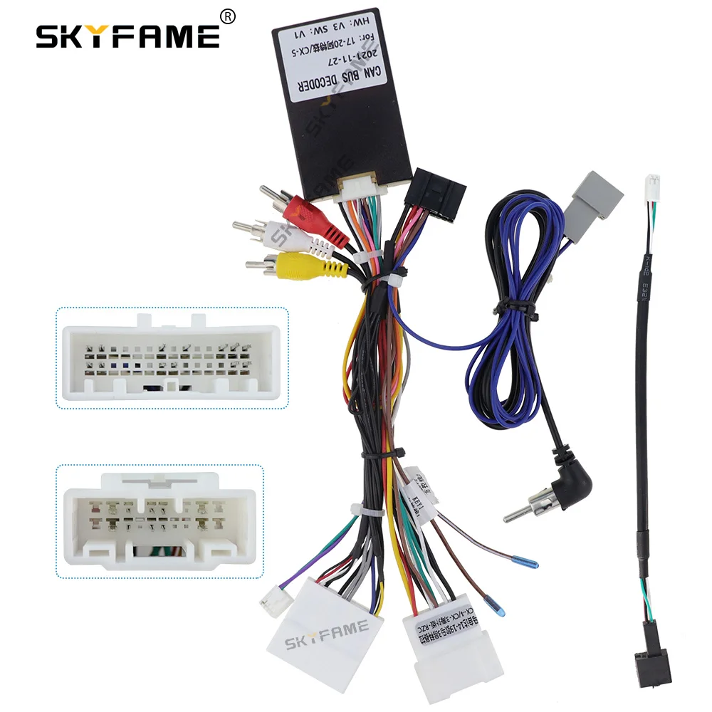 SKYFAME Car 16Pin Stereo Wire Harness Adapter Canbus Box Deceder For