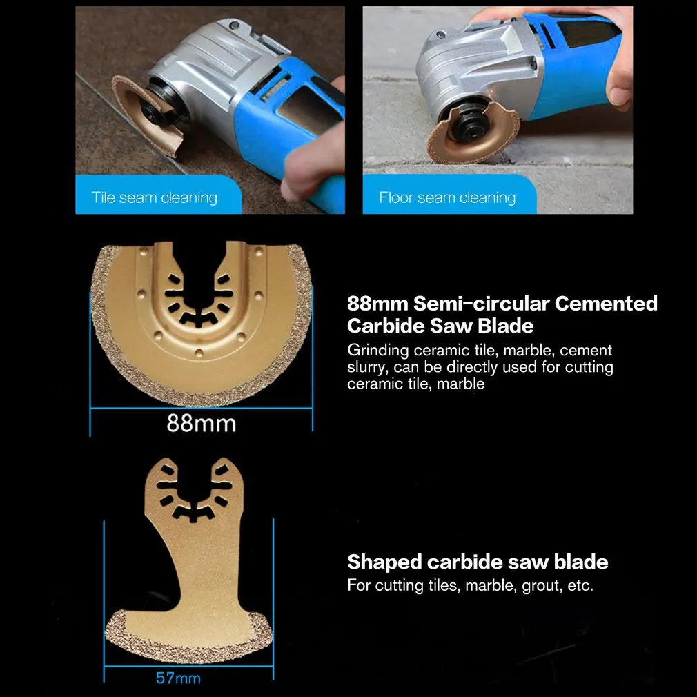 Алмазный Карбид Многофункциональный осциллирующий инструмент шлифовальные пилы лезвия для керамической фарфоровой плитки инструмент
