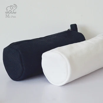

Simple Black White Pencil Case Office Stationery Storage Bag School Supplies High Capacity Canvas Material Pencil Bag