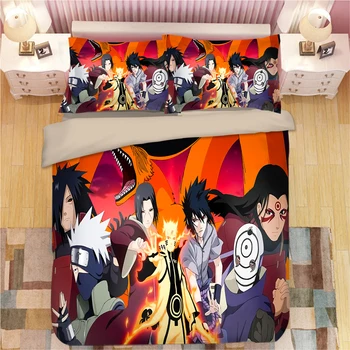 

Anime 3D Naruto Print Bedding Set Duvet Covers Pillowcases One Piece Comforter Bedding Sets Bedclothes Bed Linen 09