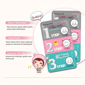 

Pig-nose Blackhead Remove Mask Deep Cleaning 3 Steps Kit Shrink Pores Nasal Patch Nourishing Skin T Zone Care Gentle Care TSLM1