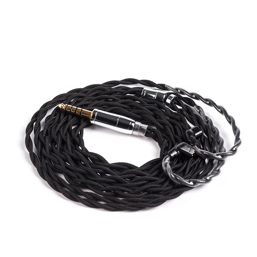 KBEAR 4 ядра 7N один кристалл медный кабель 2,5/3,5/4,4 мм с MMCX/2pin/QDC TFZ для KZ ZS10 ZSN Pro ZSX BLON BL-03 V90 BA5 - Цвет: QDC 4.4mm