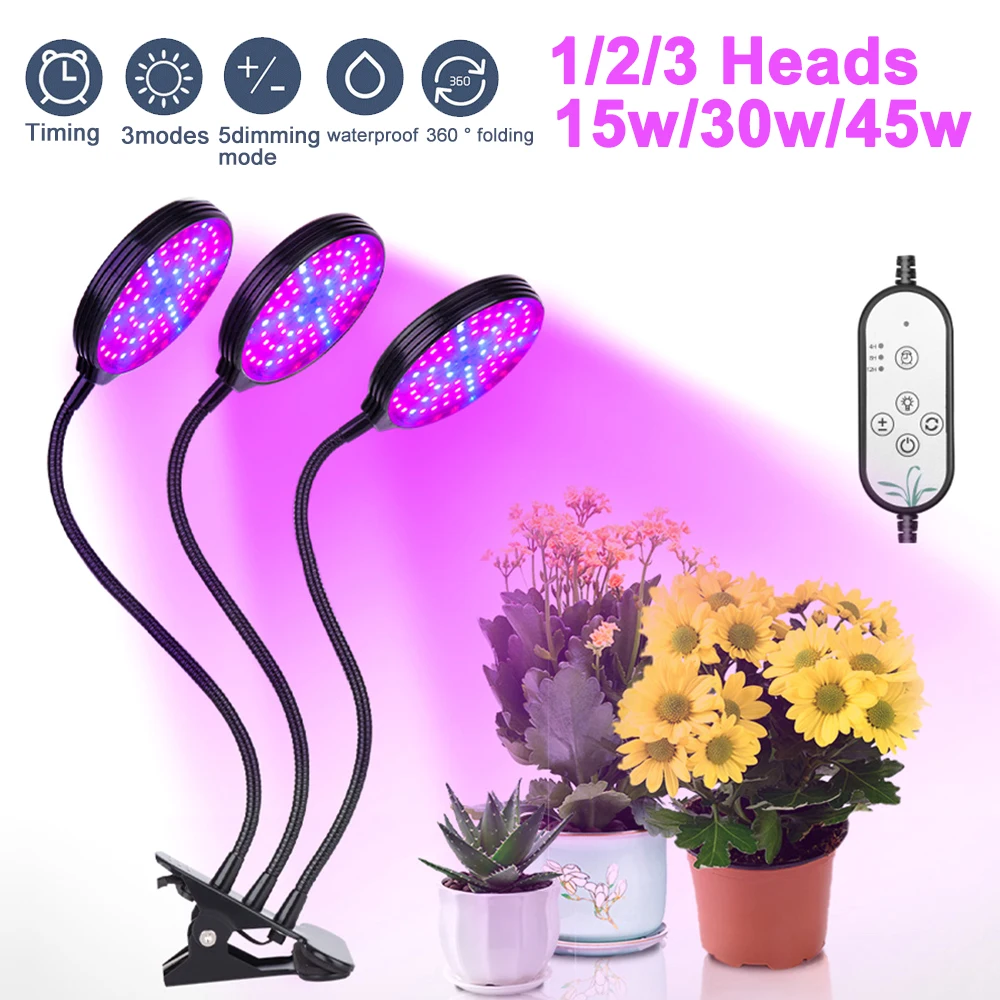 DIDIHOU Full Spectrum LED Grow Light Waterproof Clip-on USB Powered Phyto Lamp Desktop Plant Growth Lighting For Indoor Flowers