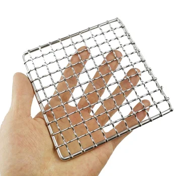 

Multi-Purpose Stainless Steel Barbecue BBQ Grill Net Meshes Racks Grid Squre Round Grate Steam Net Camping Hiking Outdoor Mesh W