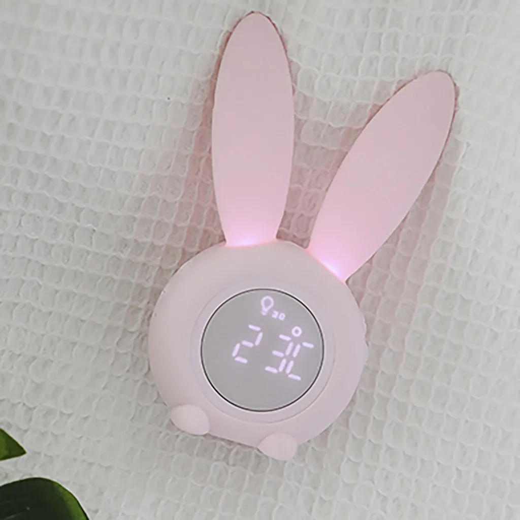 Настольный будильник милый кролик будильник Креативный светодиодный цифровой Повтор Мультяшные электронные часы настольные Despertador USB кабель# L4