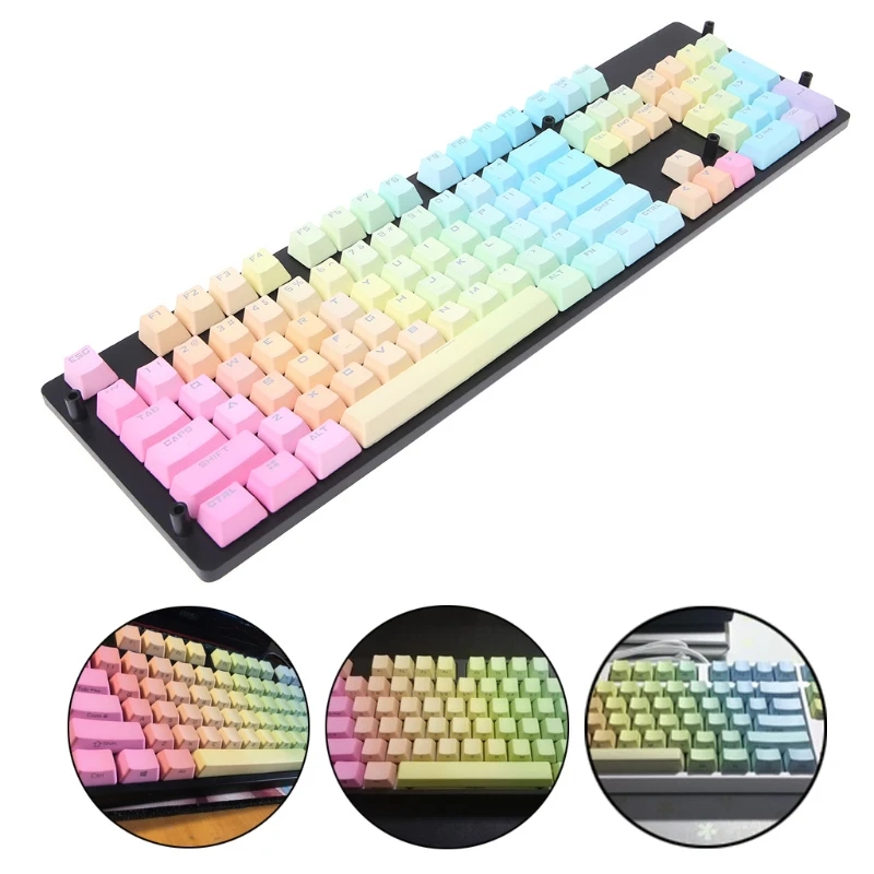 Радуга Keycap Просвечивающая подсветка Keycap ANSI раскладка клавиатуры ключ OEM Caps D08B