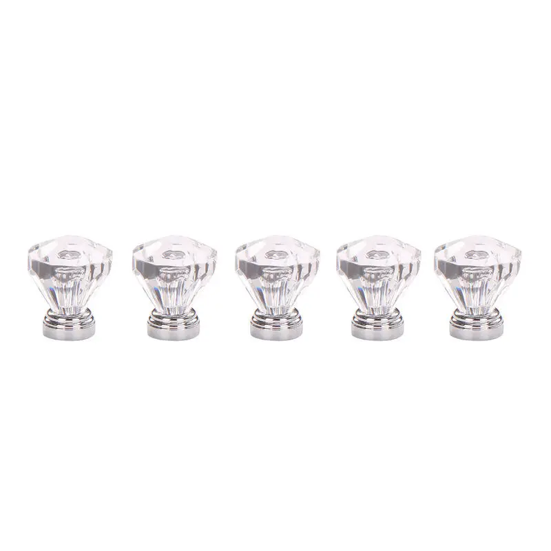 25 / 30mm Diamond Shape Design Glass Knobs Cupboard Drawer Pull Out Kitchen Cabinet Door Door Handle Door Pull Handle