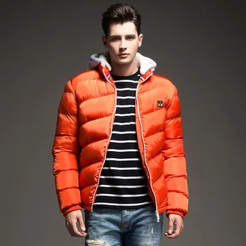 

Men's down Jacket Solid Colors Autumn And Winter Jacket Men Hooded Thick Clothing Male Casual Zipper Coats