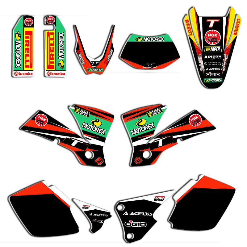 

For KTM EXC 2003 125 200 250 300 400 450 525 Motorcycle Graphics Team Background Decal 3M Sticker Kit