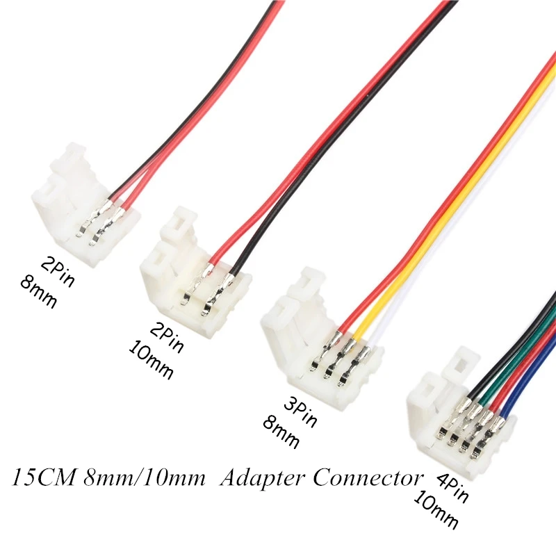 5/10 шт. 2/3/4 Пина светодиодный PCB в комплект поставки входит адаптер 8/10 мм для 3528 5050 один Цвет RGB Светодиодные ленты светильник