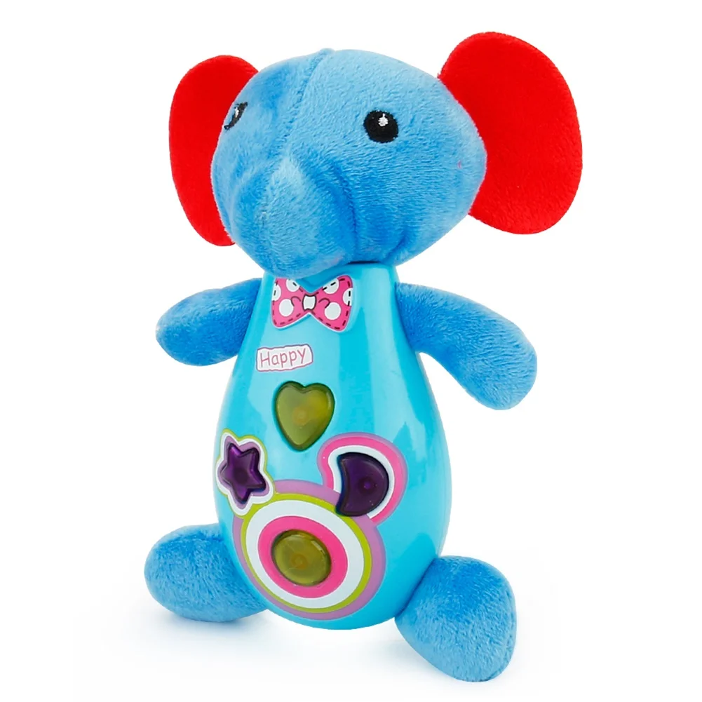 

Cartoon Infants Toddler Sleeping Aid Plush Doll with Lights and Animal Voice Children Intelligence Music Toy