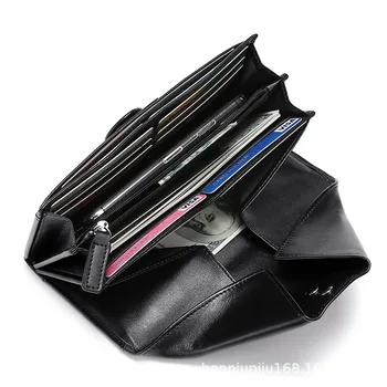 

Elegant large-capacity multi-function zipper buckle leather ladies wallet card bag clutch bag