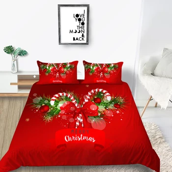 

New Products Festival Style 2020 Bed 100% Polyester 3pcs Duvet Cover Set Happy Christmas