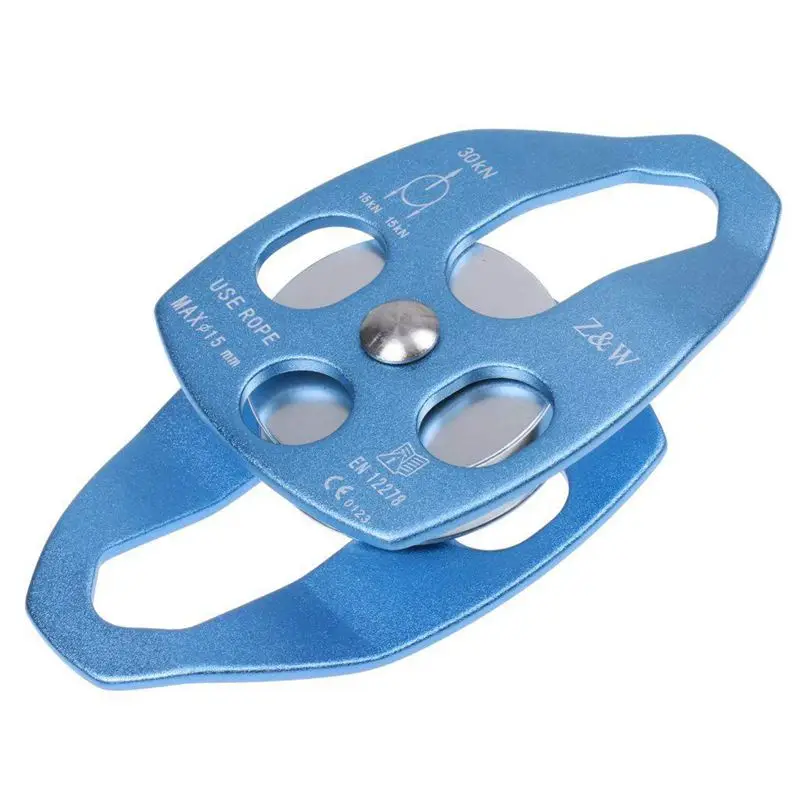 

30kn Rope pulley great rea Simple / Double For Tree Climbing Lifting - One Size , Blue