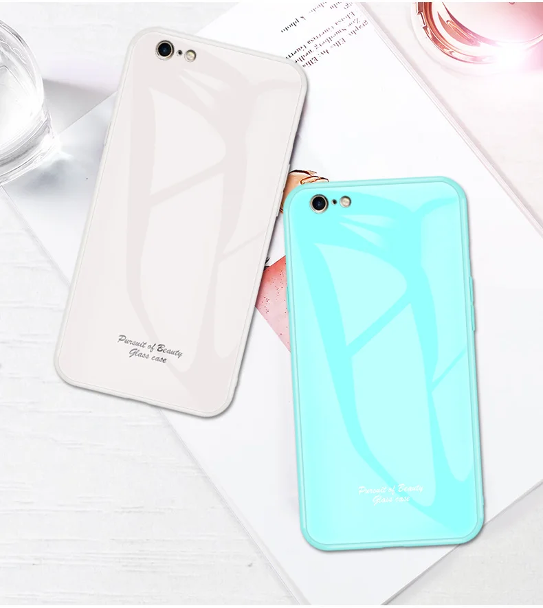 Macaron стеклянный чехол для Apple iPhone 6 Plus, Модный милый Противоударный задняя крышка для iPhone 6S Plus, задняя крышка для телефона
