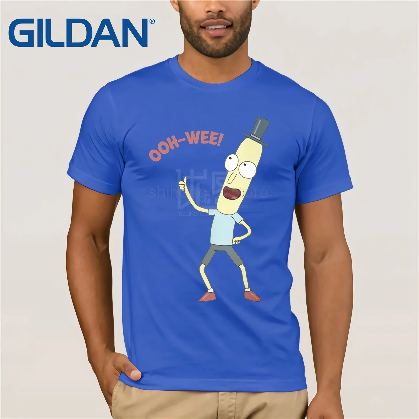 Г-н Poopybutthole Ох-Ви! Мужская футболка, размер S-3XL, короткий рукав, круглый вырез, хлопок, футболки, топы, летние футболки, хлопок - Цвет: blue