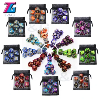 

Best Deal 9 Colors for Choose Mix Dice with Bag DND RPG Toys Adults Kids Plastic Cubes Dungeons Dragons dices gaming