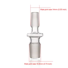 1 шт. стеклянный адаптер для кальяна 14 мм диаметр и 18,8 мм разъем для подключения кальяна адаптер с наргиловой головкой