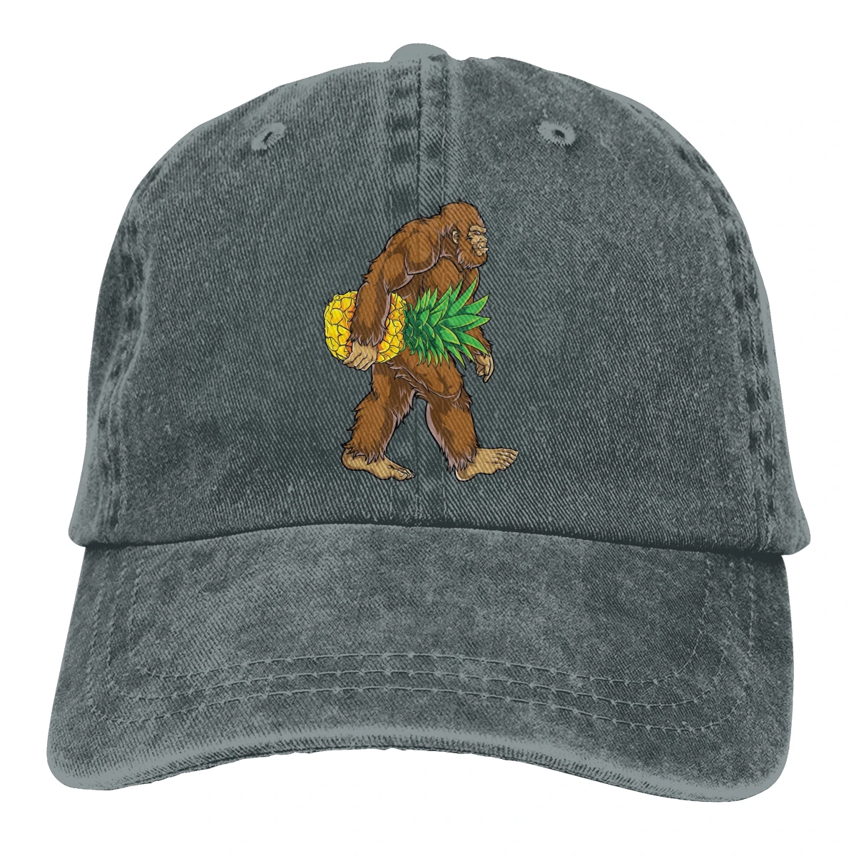 Bigfoot переноска фрукты Casquette черный унисекс Мужские Женские джинсовые бейсболка с ремешком кепки Регулируемый Гольф папа шляпа