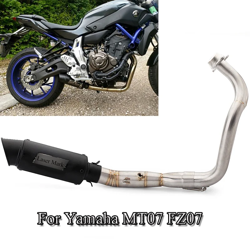 

Motorcycle Exhaust System Pipe For Yamaha MT07 FZ07 Exhaust Header Front Link Pipe Muffler Tail Tube Dirt Bike Whole Set Pipe