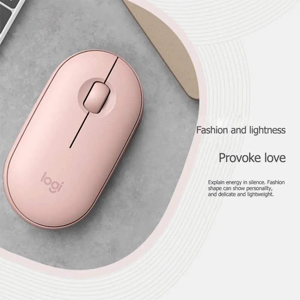 Беспроводная мышь Logitech PEBBLE бесшумная bluetooth 1000DPI стильный и портативный