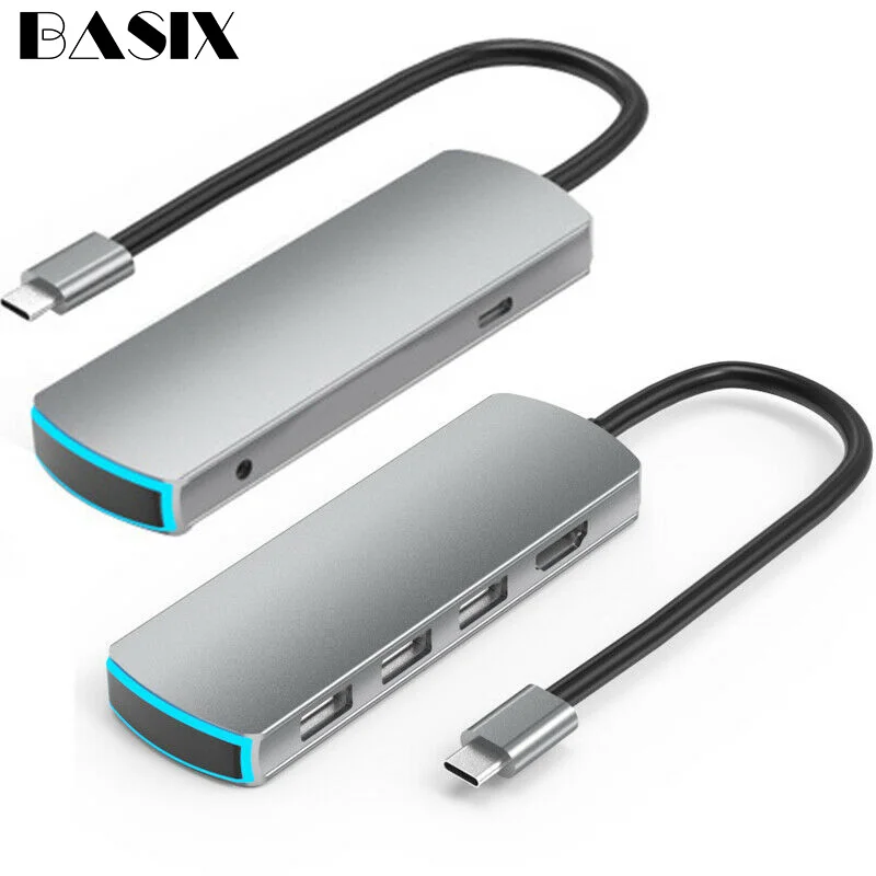 USB C концентратор Basix на Multi 3 0 HDMI 5 мм адаптер док станция для MacBook Pro Huawei Mate 30 1