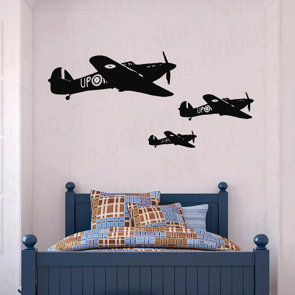 Aeroplane Take off Wall Sticker Art Decal Decor Kids Bedroom Decoration Poster 