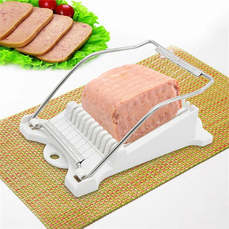 Белый ABS нержавеющая сталь Ланчон мясо ветчины сыра слайсер для яиц спам резак дизайн кухонные инструменты для приготовления пищи горячая распродажа