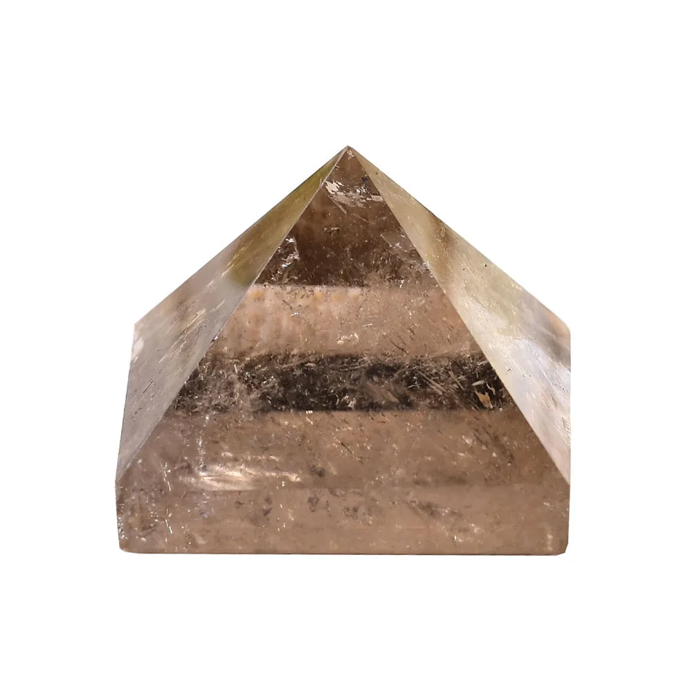 Citrine Натуральная флюоритовая, Хрустальная пирамида кварц Целебный Камень Чакра рейки кристалл тигровый глаз точка домашнего декора ремесла драгоценного камня 1 шт - Цвет: Citrine