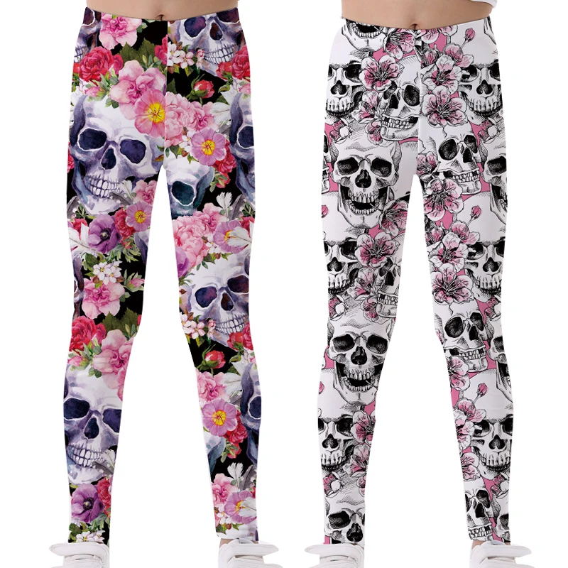 Childrens Skeleton Leggings Flamingo Leggings Girls Flamingo