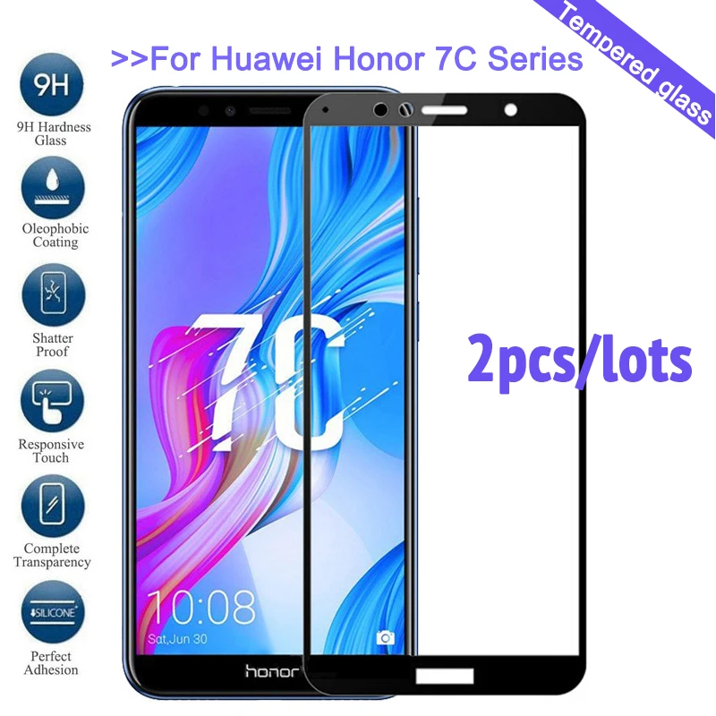 Закаленное стекло 2 шт./лот для Huawei Honor 7C pro стеклянная Защитная пленка экрана 5 7