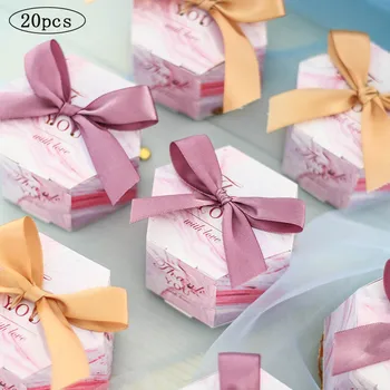 

20pc Marble Grain Wedding Candy Box Wedding Gift Boxes For Guest Gift Box Candy Boxes Hexagon Storage Packing Box Party Supplies