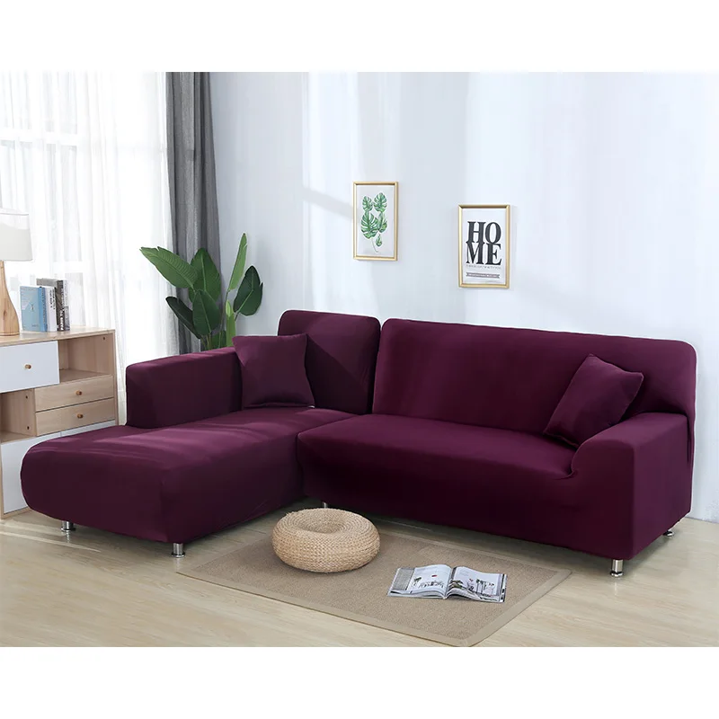 Ceny Jednokolorowa narzuta na sofę duża elastyczność rozciągliwy pokrowiec na kanapę Loveseat Sofa narożna Sofa ręcznik meble pokrywa 1 2 3 4 osobowa