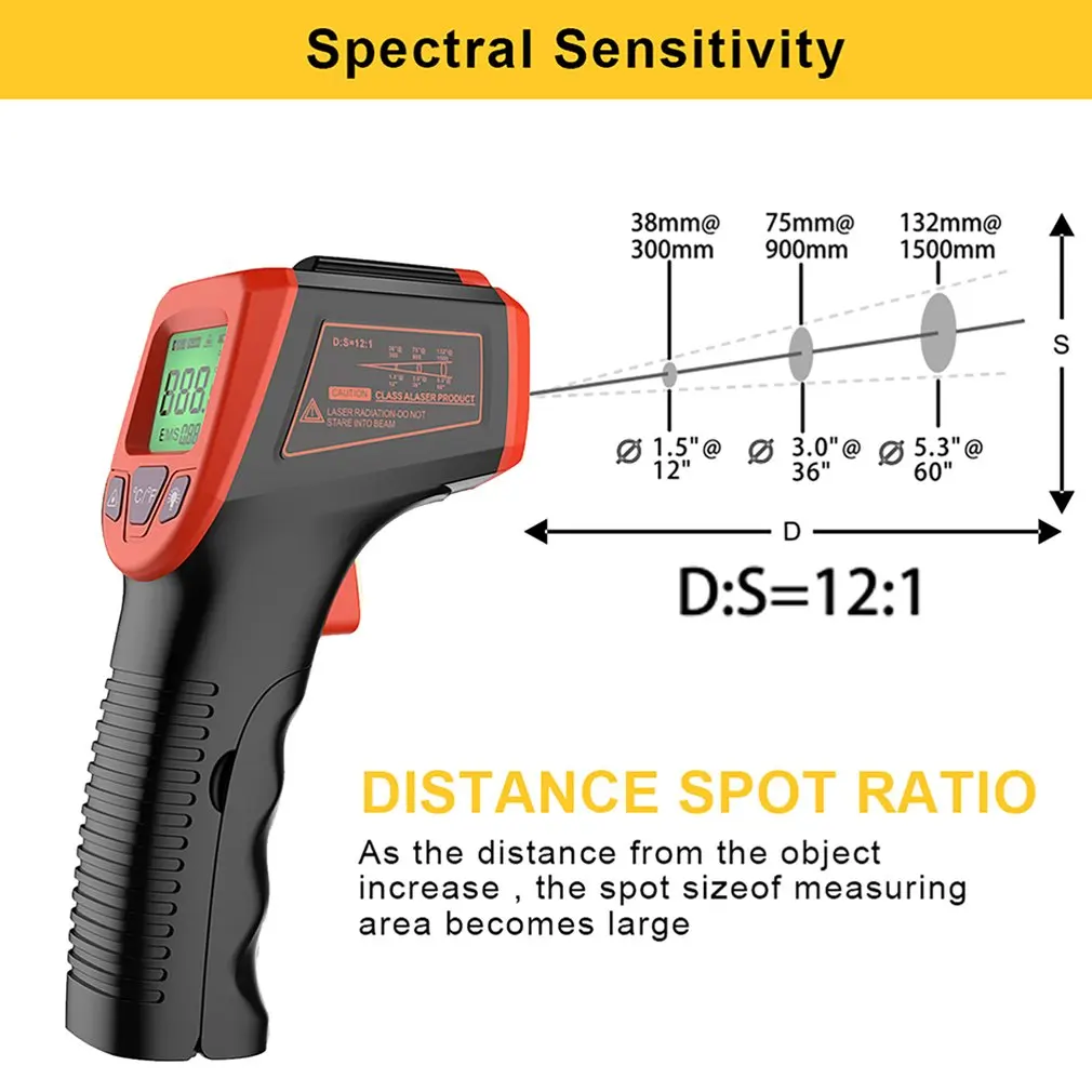Infrared Thermometer C/F Non Contact Pyrometer GM320 Industrial Digital IR Temperature Meter -50~380/-50~600℃ degree Celsius