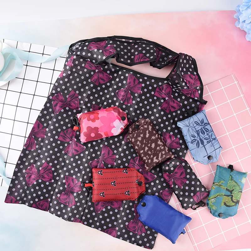 

Foldable Handy Shopping Bag Reusable Tote Pouch Recycle Storage Handbags Random