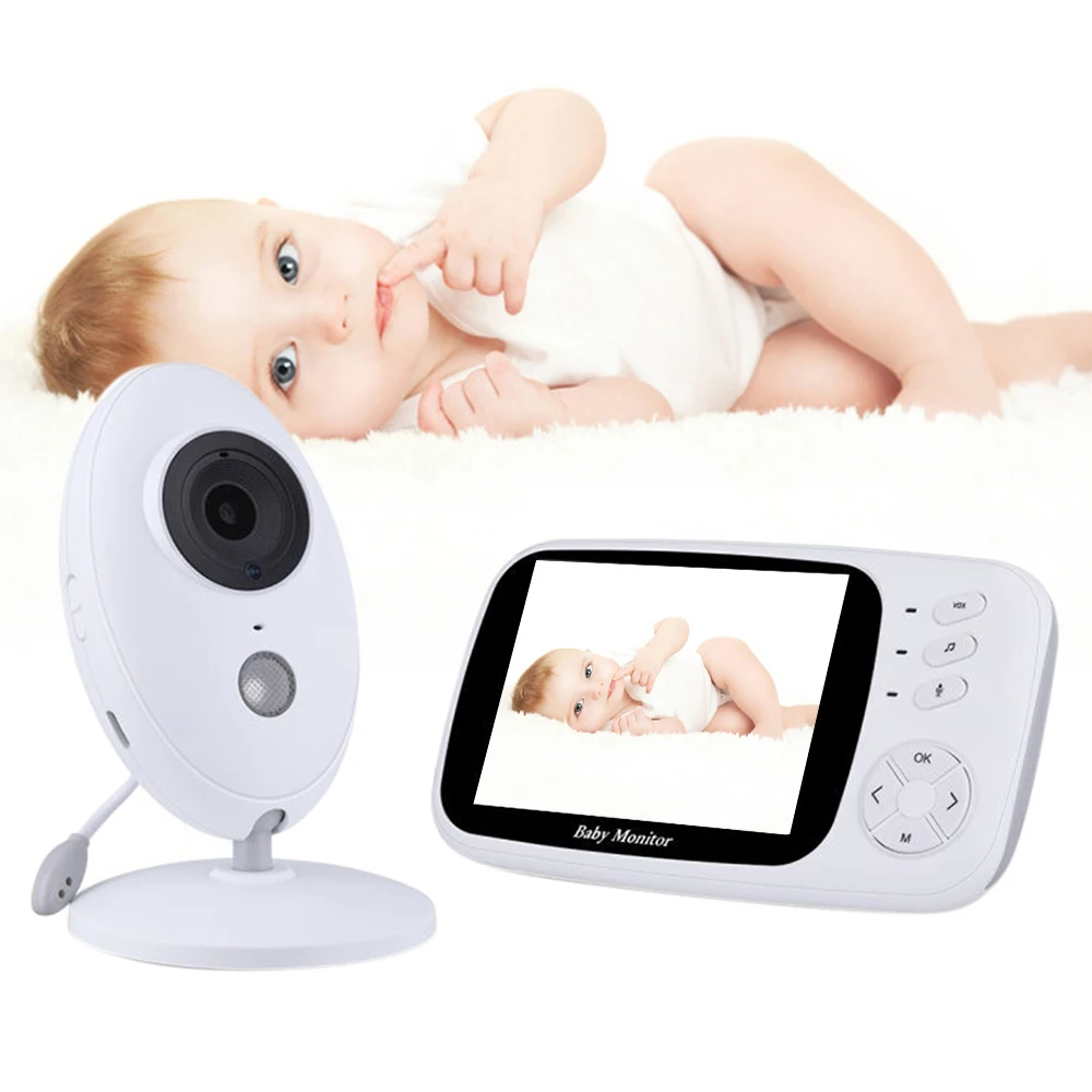 

LOOZYKIT Video Baby Monitor VB603 2.4G Wireless 3.2 Inches LCD 2 Way Audio Talk Night Vision Video Nanny Eletronica Babyfoon