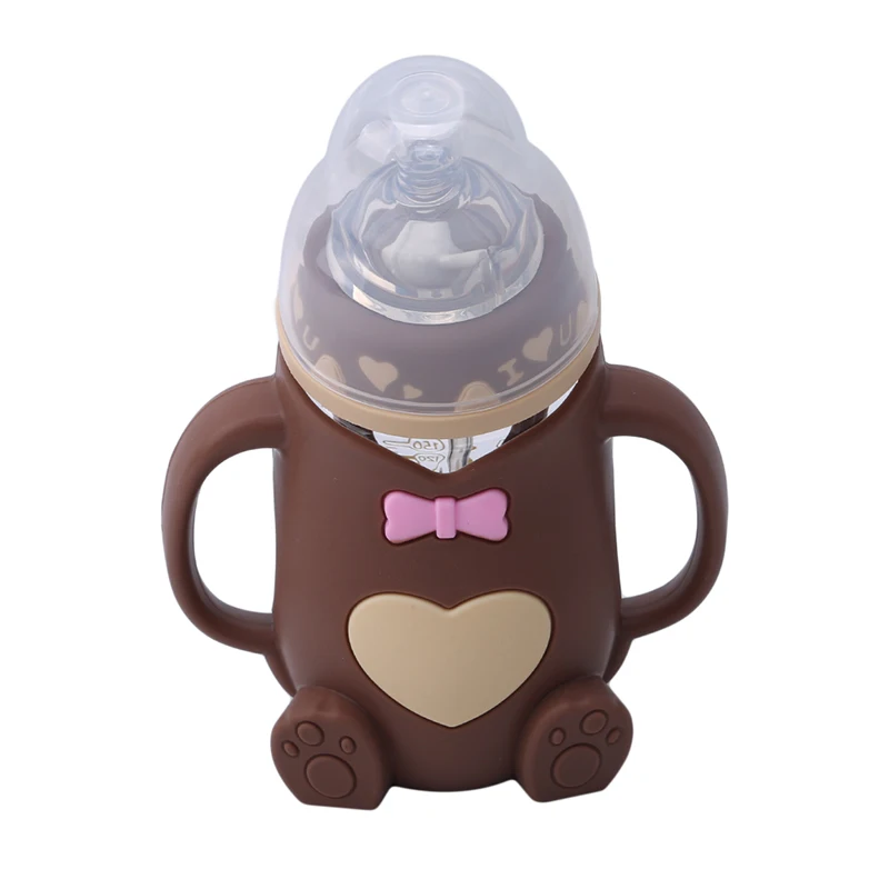 coffee Детская бутылочка для кормления молока, детская безопасная чашка, стеклянная бутылочка для кормления сока и воды, чашка для кормления ребенка, Mamadeira Vidro - Цвет: coffee
