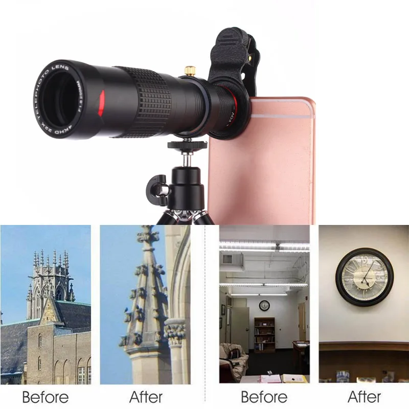 

22X Telephoto Lens Mobile Phone Camera Lens with Tripod for Smartphone Tablets OUJ99